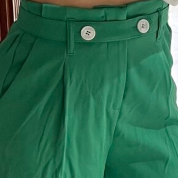 High-waist green wide leg pants - Picture 7 of 7
